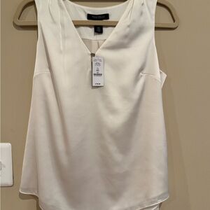 White House Black Market Women's White Sleeveless Blouse
